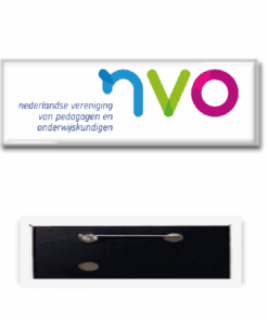 Rechthoekige button met speld 38x114mm