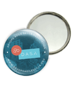 Spiegel button 56mm met speld